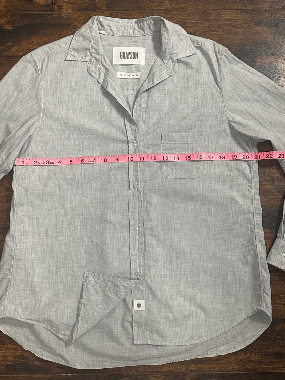 🩶 Grayson The Hero Soft Cotton Button Up Blouse Size 3 Medium Gray ✨ - Picture 5 of 6